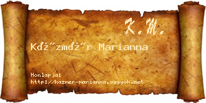 Kázmér Marianna névjegykártya